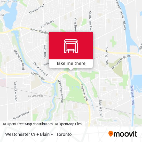 Westchester Cr + Blain Pl map