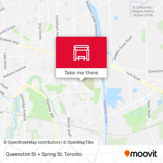 Queenston St + Spring St map