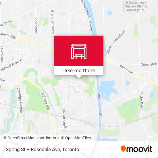 Spring St + Rosedale Ave map