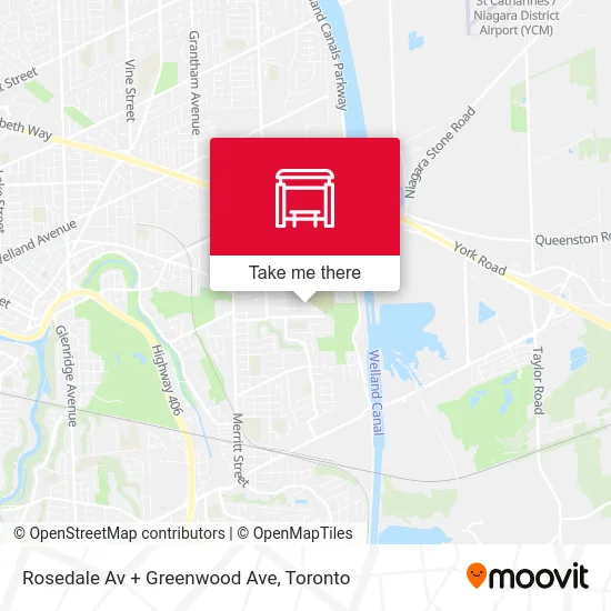 Rosedale Av + Greenwood Ave map