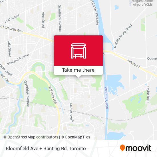 Bloomfield Ave + Bunting Rd map