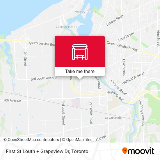 First St Louth + Grapeview Dr map