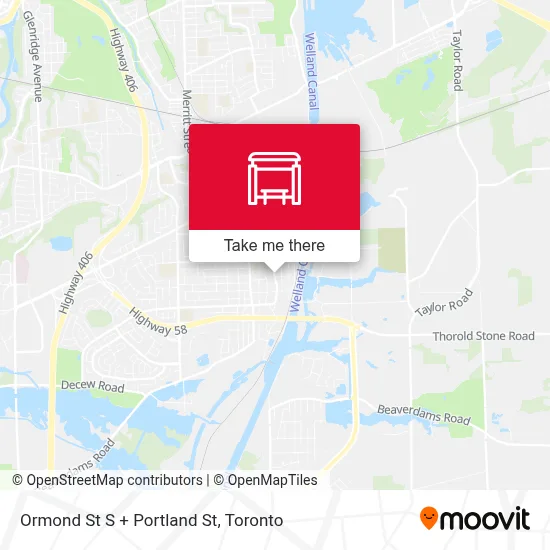 Ormond St S + Portland St map