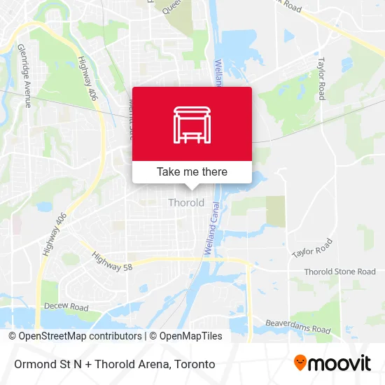 Ormond St N + Thorold Arena map