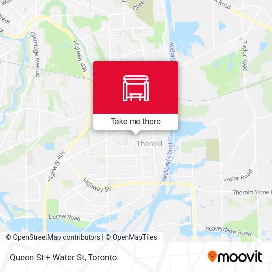 Queen St + Water St map