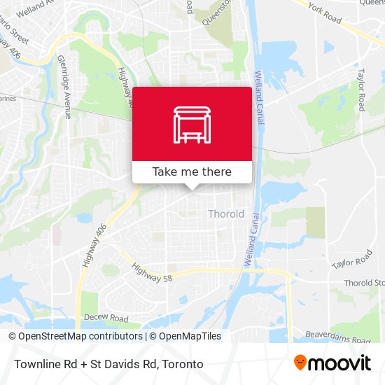 Townline Rd + St Davids Rd map