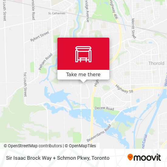 Sir Isaac Brock Way + Schmon Pkwy map