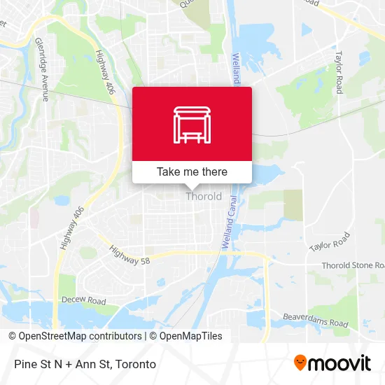 Pine St N + Ann St map