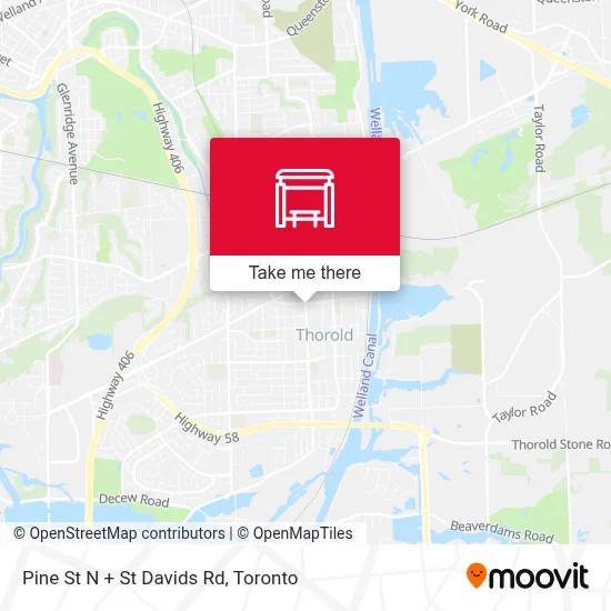 Pine St N + St Davids Rd map