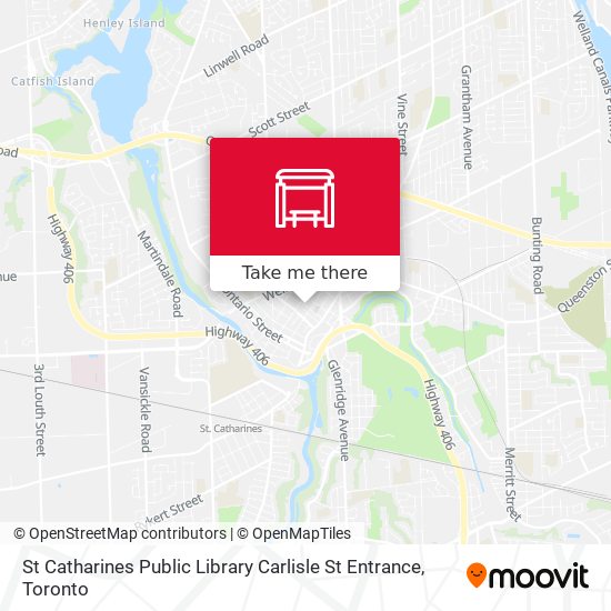 St Catharines Public Library Carlisle St Entrance map