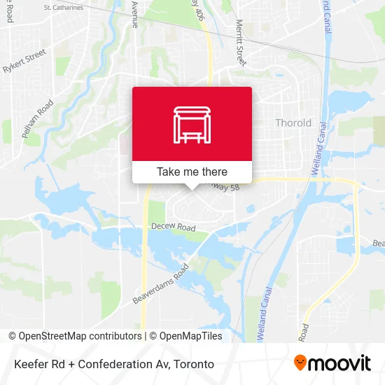 Keefer Rd + Confederation Av map
