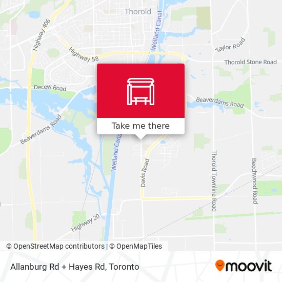 Allanburg Rd + Hayes Rd map