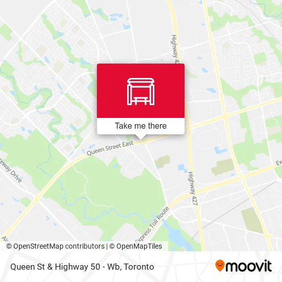Queen St & Highway 50 - Wb map