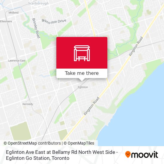 Eglinton Ave East at Bellamy Rd North West Side - Eglinton Go Station map