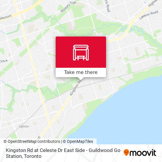 Kingston Rd at Celeste Dr East Side - Guildwood Go Station map