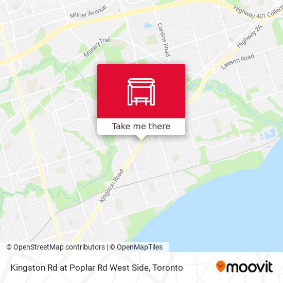 Kingston Rd at Poplar Rd West Side map