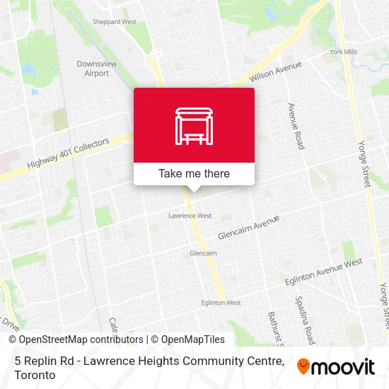 5 Replin Rd - Lawrence Heights Community Centre map
