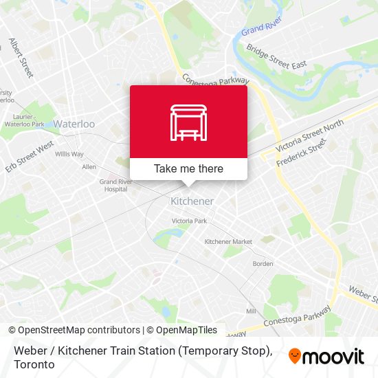 Weber / Kitchener Train Station (Temporary Stop) map