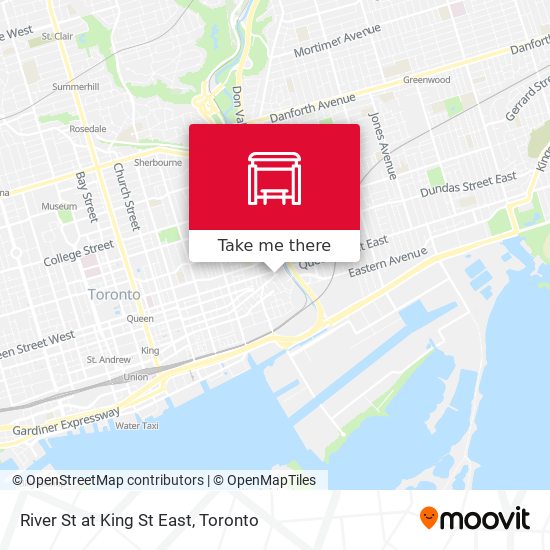 River St at King St East map
