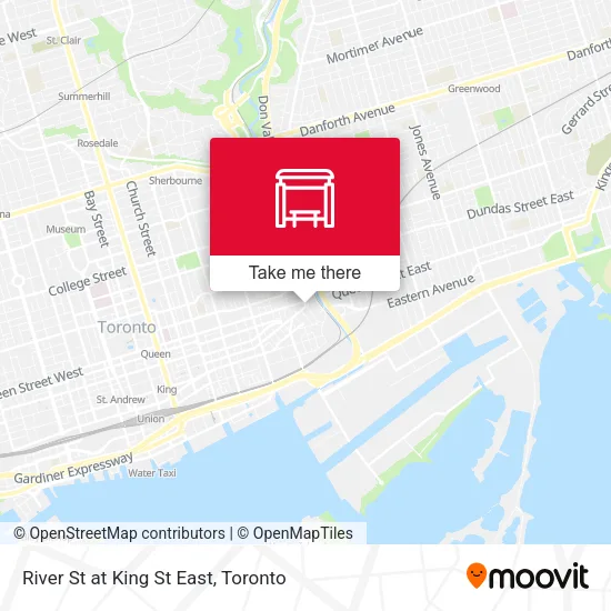 River St at King St East map