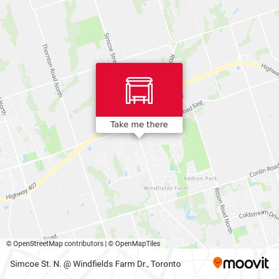 Simcoe St. N. @ Windfields Farm Dr. map