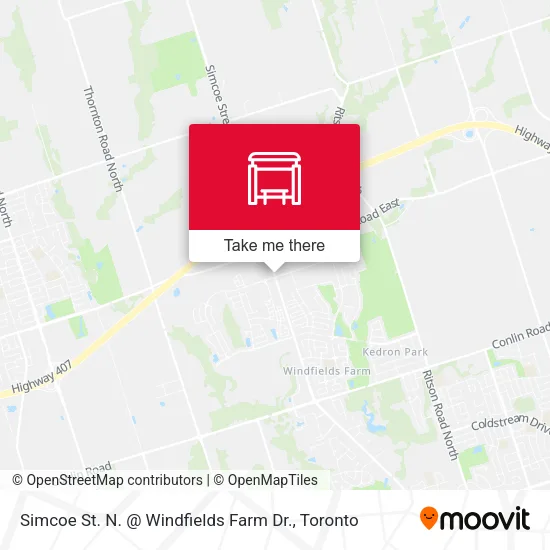 Simcoe St. N. @ Windfields Farm Dr. map