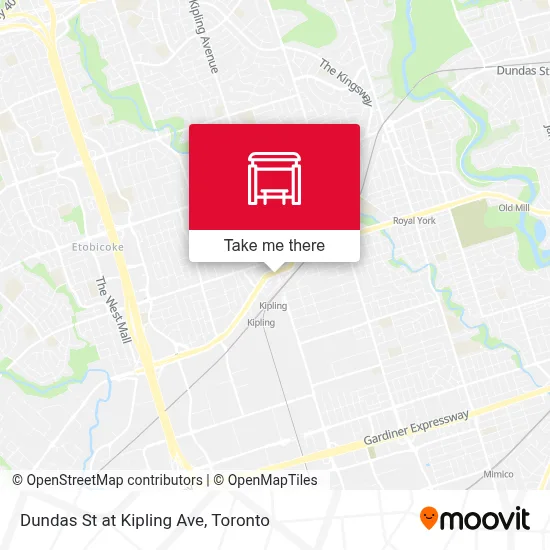 Dundas St at Kipling Ave map