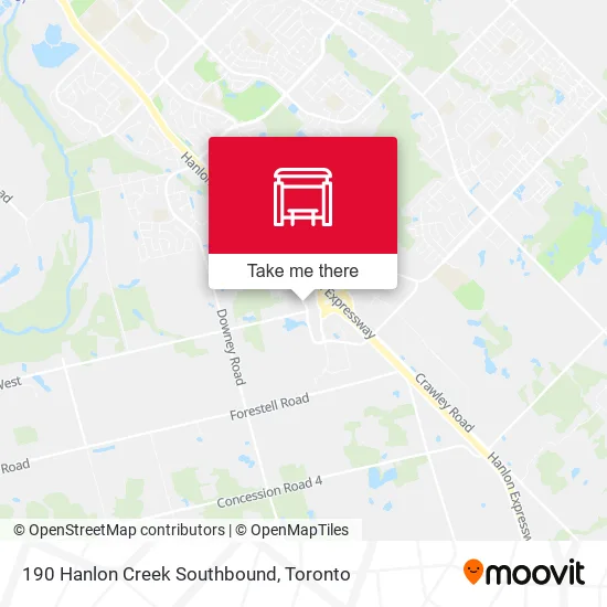 190 Hanlon Creek Southbound map