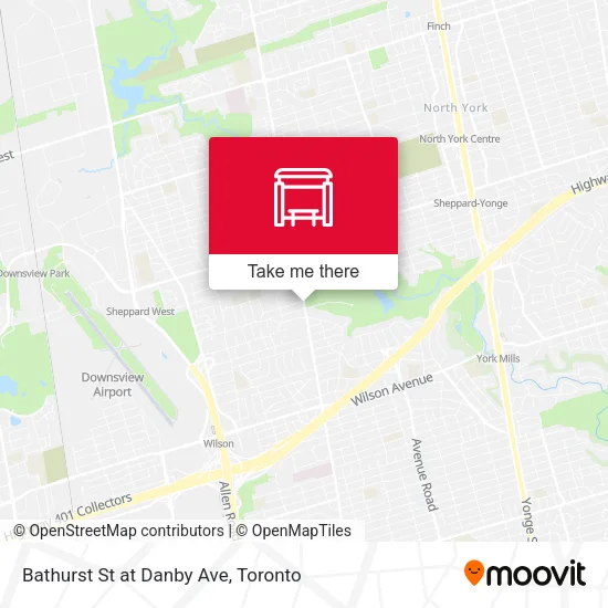 Bathurst St at Danby Ave map