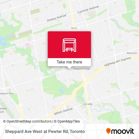 Sheppard Ave West at Pewter Rd map