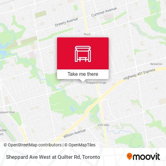 Sheppard Ave West at Quilter Rd map