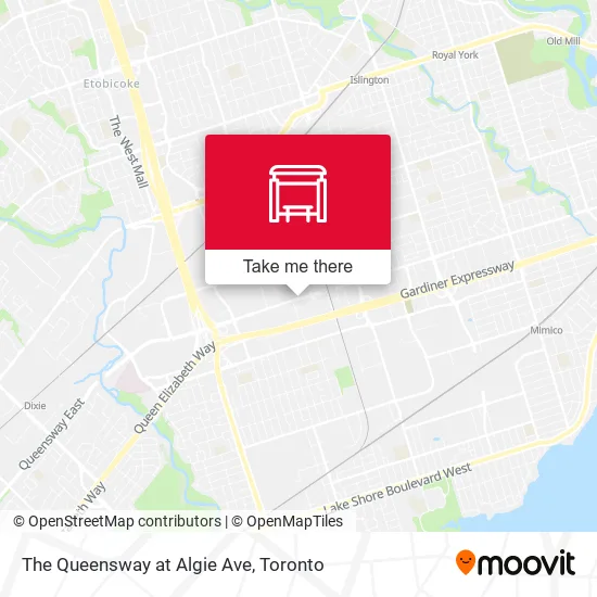 The Queensway at Algie Ave map