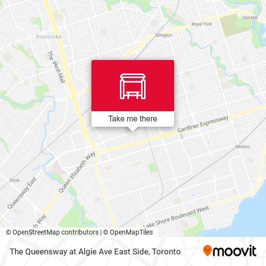 The Queensway at Algie Ave East Side map