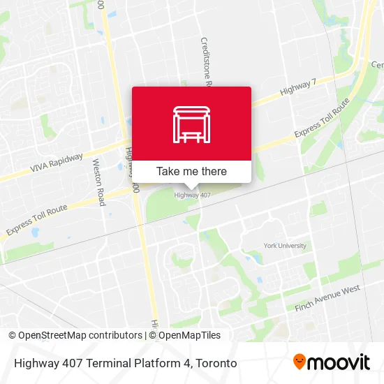 Highway 407 Terminal Platform 4 map