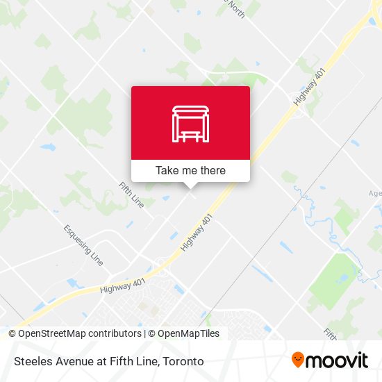 Steeles Avenue at Fifth Line map