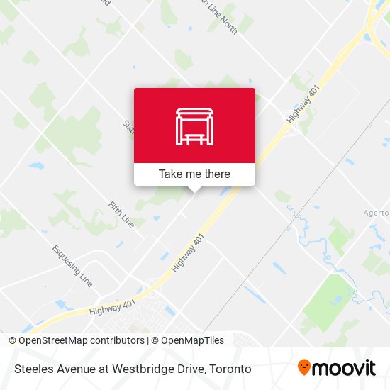 Steeles Avenue at Westbridge Drive map