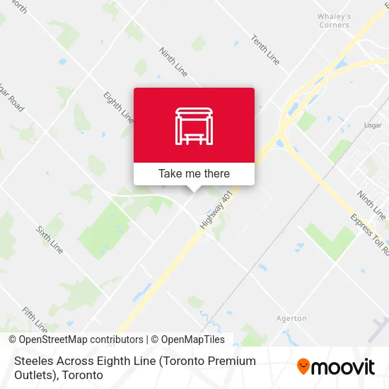 Steeles Across Eighth Line (Toronto Premium Outlets) map