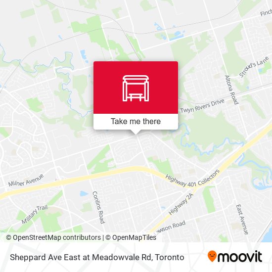 Sheppard Ave East at Meadowvale Rd map