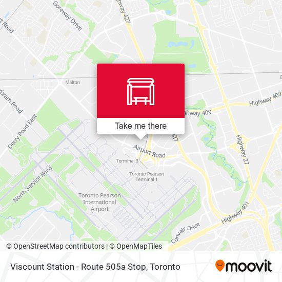 Viscount Station - Route 505a Stop map