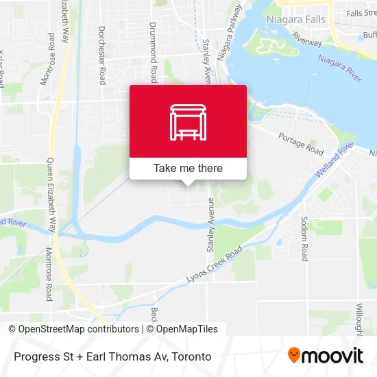 Progress St + Earl Thomas Av map