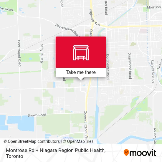 Montrose Rd + Niagara Region Public Health map