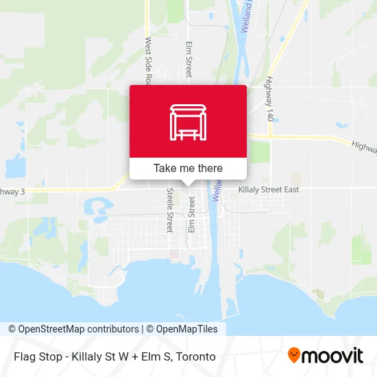 Flag Stop - Killaly St W + Elm S map