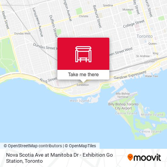 Nova Scotia Ave at Manitoba Dr - Exhibition Go Station map