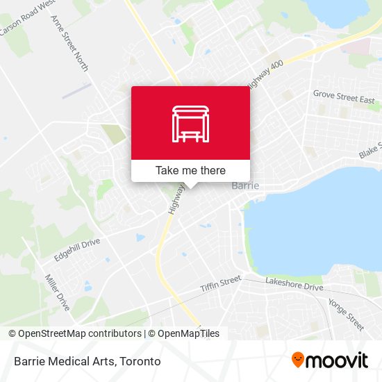 Barrie Medical Arts map