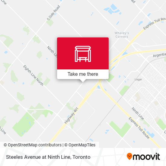 Steeles Avenue at Ninth Line map