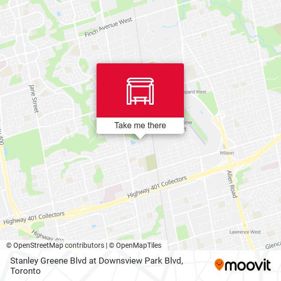 Stanley Greene Blvd at Downsview Park Blvd map
