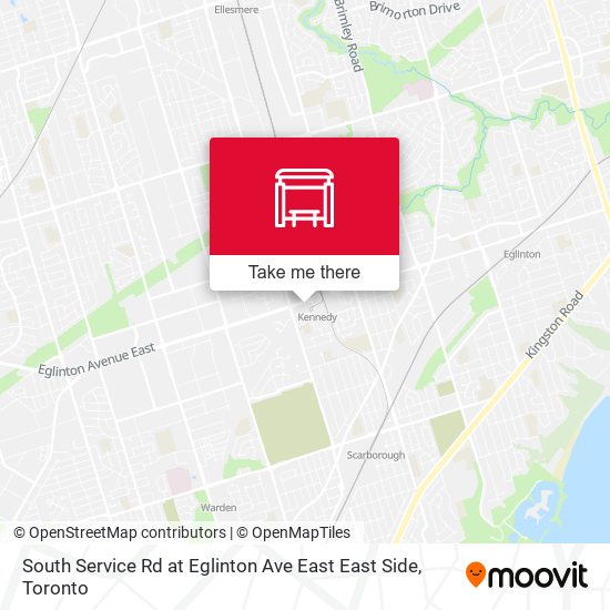 South Service Rd at Eglinton Ave East East Side map