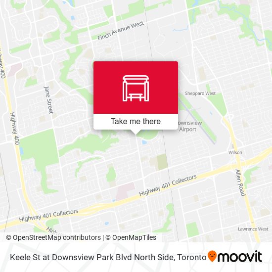Keele St at Downsview Park Blvd North Side map