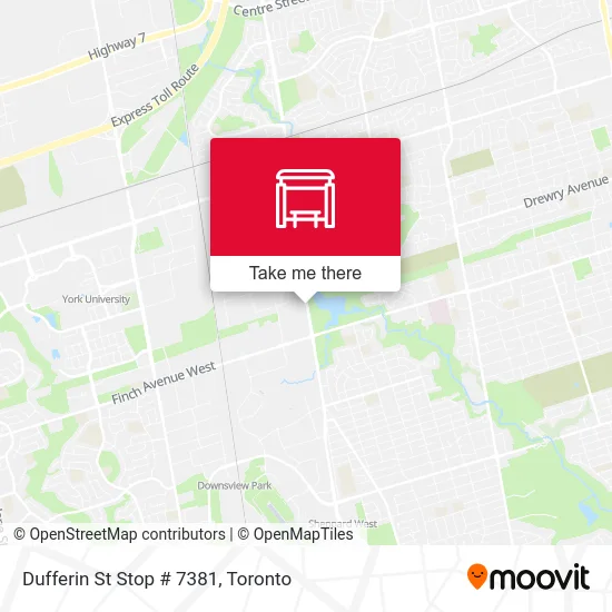 Dufferin St Stop # 7381 map