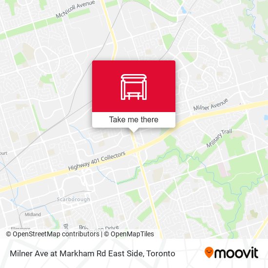 Milner Ave at Markham Rd East Side map